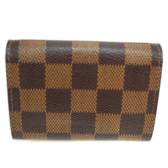 Louis Vuitton Canvas Brown Ebene Porte Plat Monnaie Damier Wallet - Picture 1 of 6